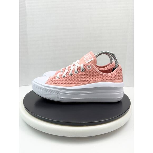 Converse Chuck Taylor All Star 5.5Y Womens 7 Move Crochet Pink Platform Shoes - Picture 1 of 10